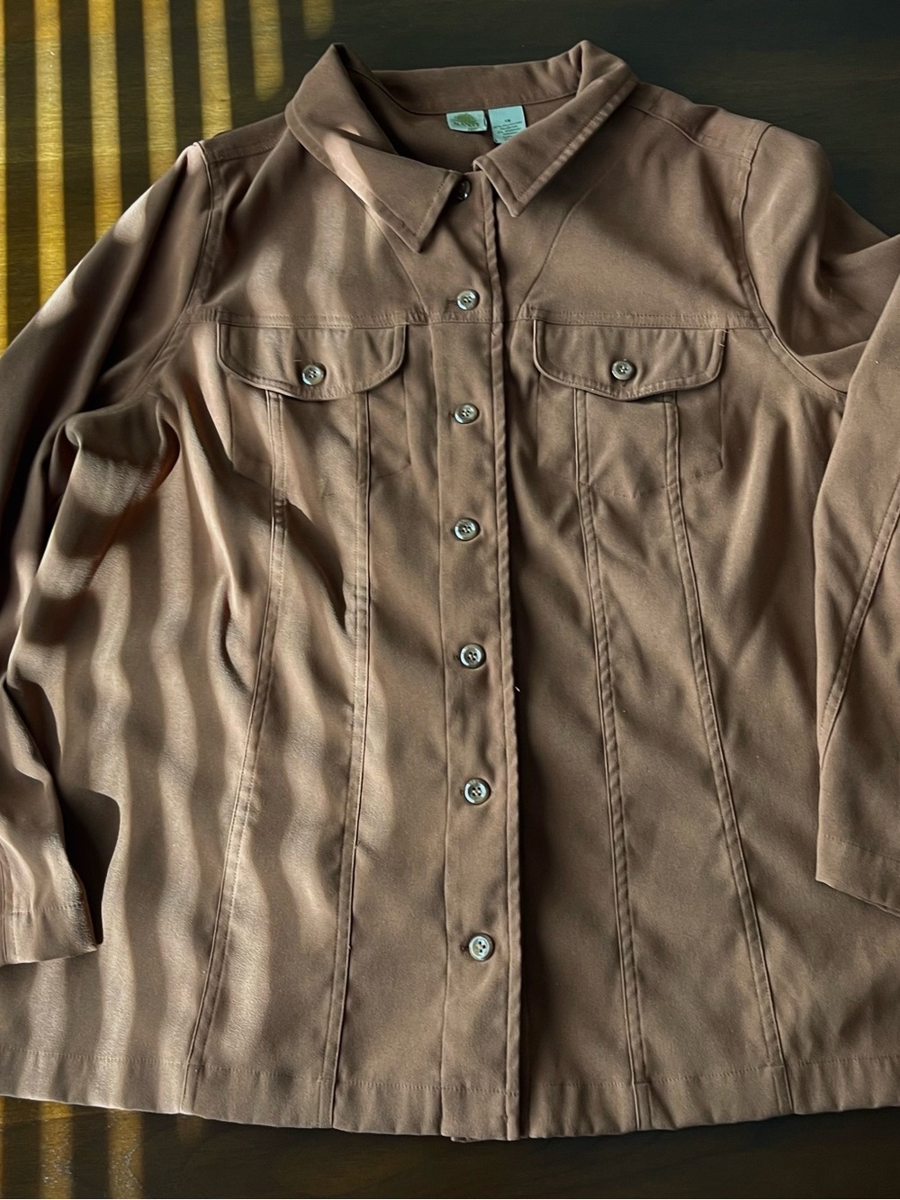 Islander Women's Brown Button-Front Jacket and Pants Set